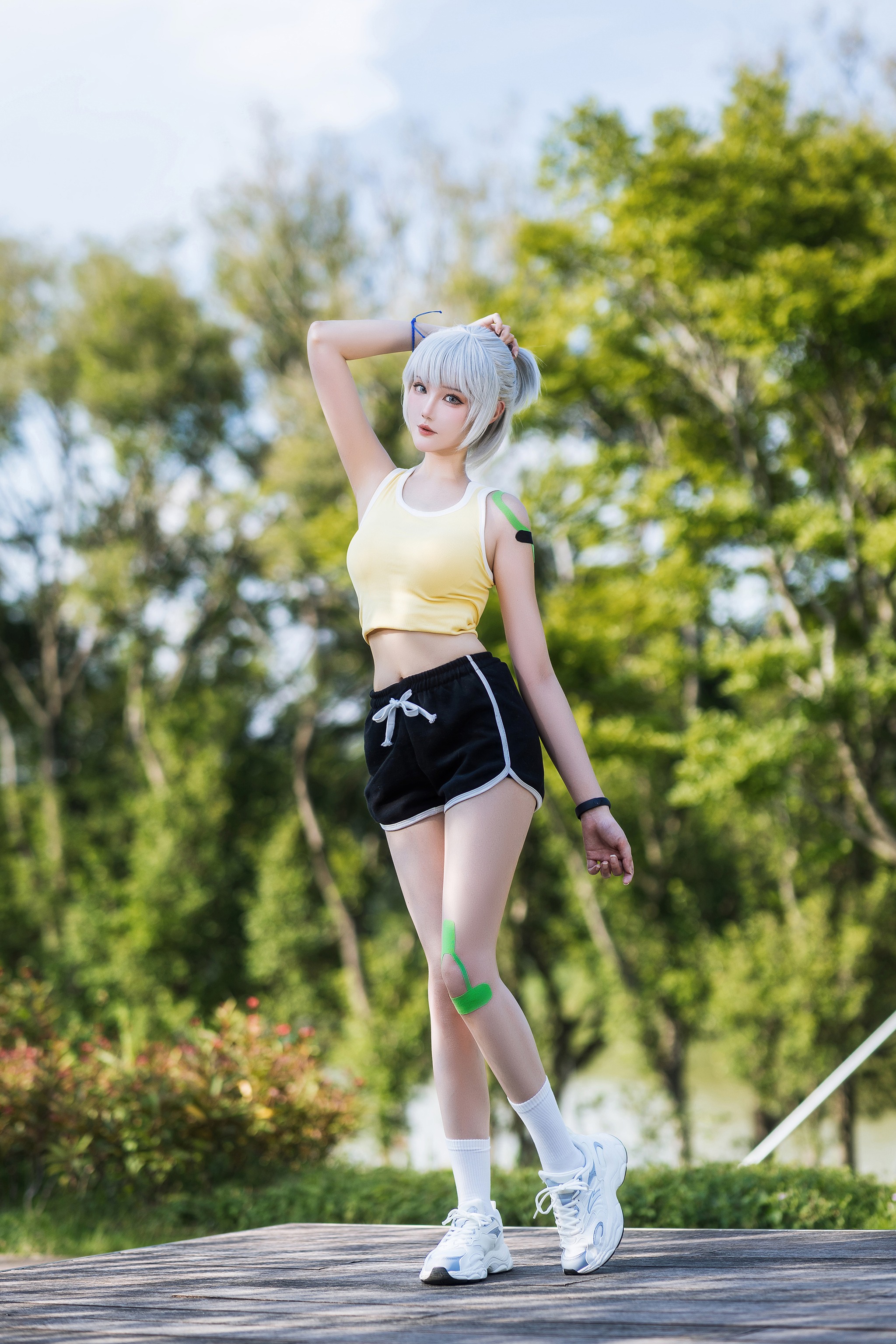 图片[1]-瓜希酱 – NO.107 灵笼 白月魁运动服[15P]-XikXak